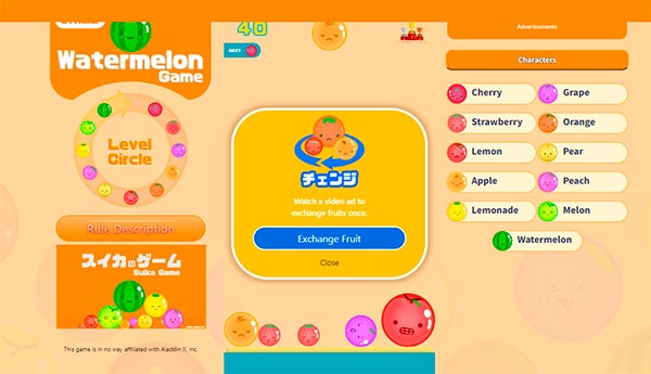 Play Free SUIKA GAME (Watermelon Game) Online
